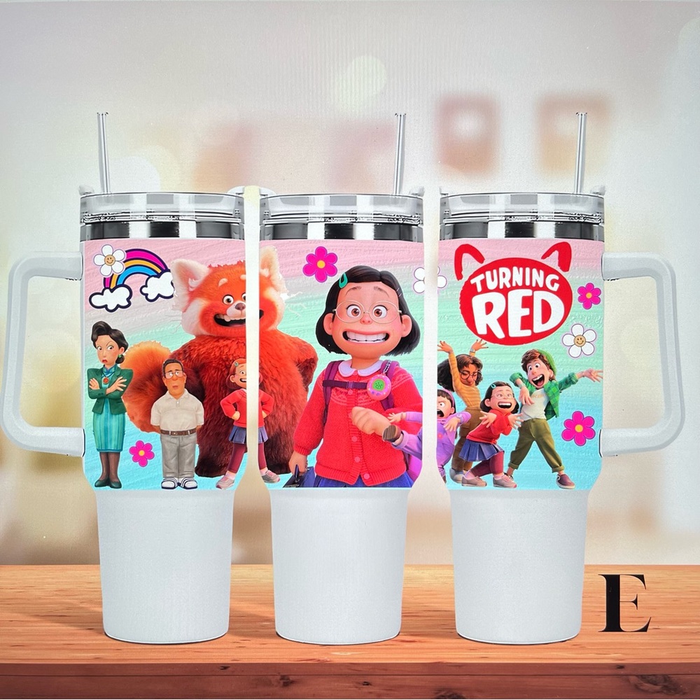 Custom made Disney Turning Red red panda Tumbler Brand New 40 oz double wall - Picture 7 of 10